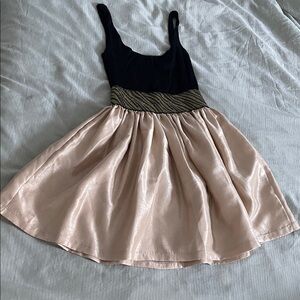bebe Black and Gold Dress with Golden Skirt